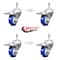 Service Caster 3.5 Inch Blue Polyurethane Swivel 3/8 Inch Stem Caster Set Total Lock Brake SCC SCC-TSTTL20S3514-PPUB-BLUE-381615-4 - alternate 2